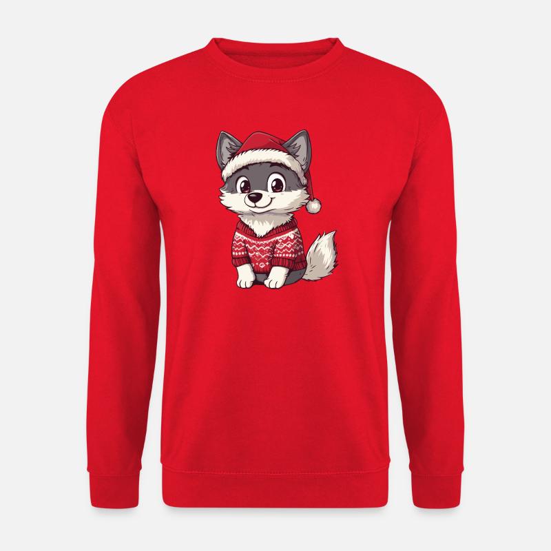 Wolf Weihnachten - Unisex Pullover - Rot