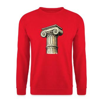Antique Column Capital Engraving - Unisex Sweatshirt - red - Front - Alina (178cm) & Michal (187cm)