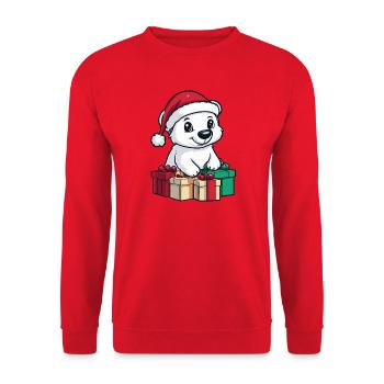 Cadeaux de Noël pour l’ours polaire Ours polaire - Sweat-shirt Unisexe - rouge - Devant - Alina (178cm) & Michal (187cm)