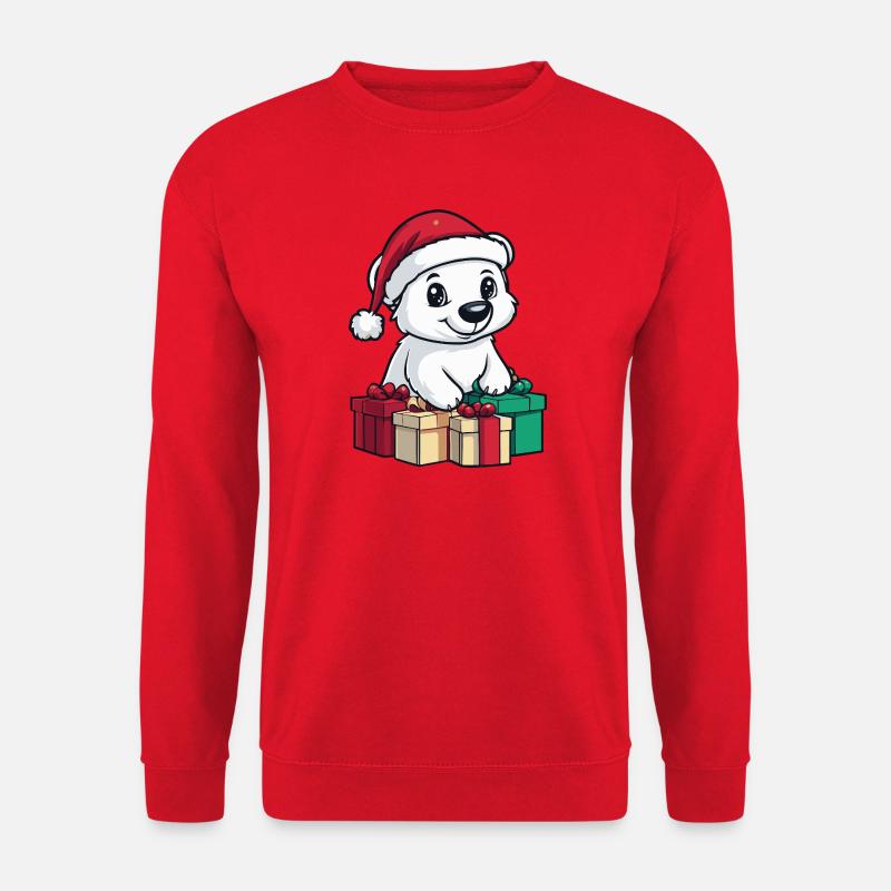 Eisbär Weihnachten Geschenke Polar bär - Unisex Pullover - Rot