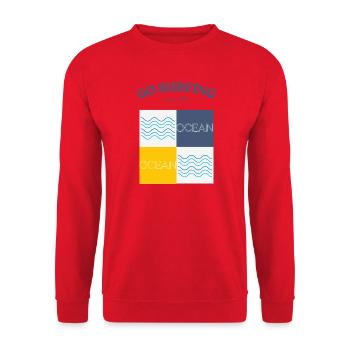 Go surfing and chill - Unisex Sweatshirt - red - Front - Alina (178cm) & Michal (187cm)