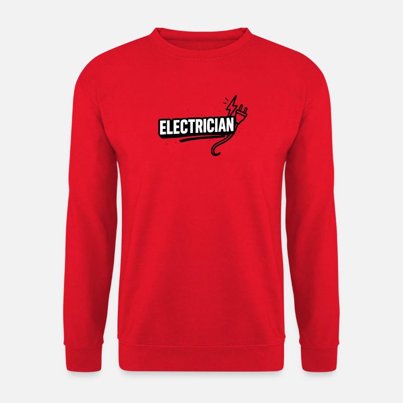 Elektriker Motiv Kabel Blitz - Unisex Pullover - Rot