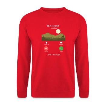 Die Wüste ruft merkwürdige eingehende Anrufe Telefon - Unisex Pullover - Rot - Vorne - Alina (178cm) & Michal (187cm)