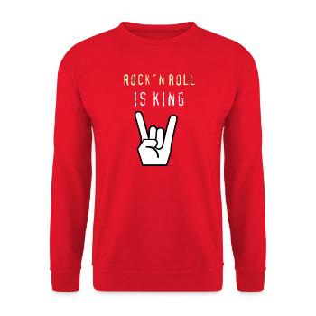 Rock_n_Roll_is_King - Sweat-shirt Unisexe - rouge - Devant - Alina (178cm) & Michal (187cm)
