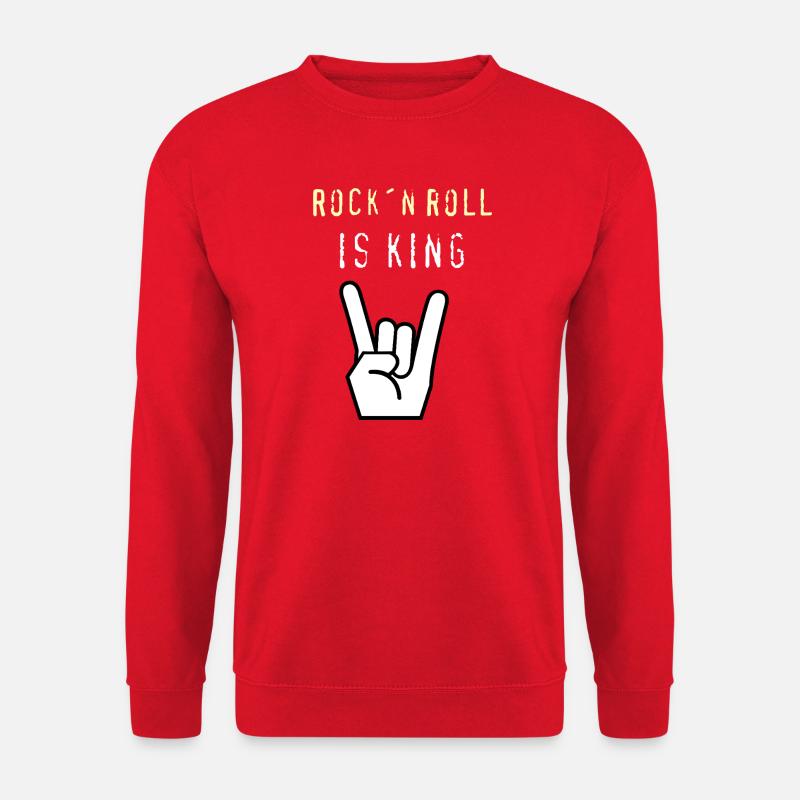 Rock_n_Roll_is_King - Unisex Pullover - Rot