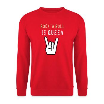 Rockn_Roll_is_Queen - Unisex Sweatshirt - red - Front - Alina (178cm) & Michal (187cm)