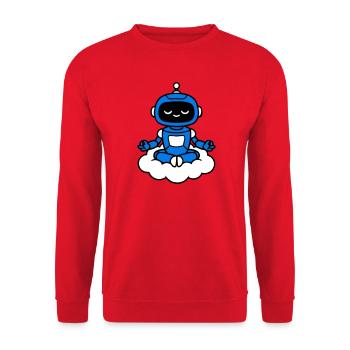 AI Human Fan Club Hovering Robot - Unisex Sweatshirt - red - Front - Alina (178cm) & Michal (187cm)