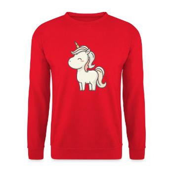 unicorn - Unisex Sweatshirt - red - Front - Alina (178cm) & Michal (187cm)