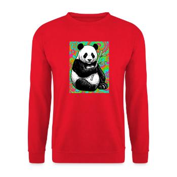 Panda - Unisex Pullover - Rot - Vorne - Alina (178cm) & Michal (187cm)