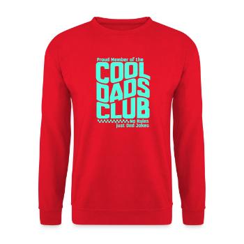 Cool Dads Club - Papa Vatertag Geschenk - Unisex Pullover - Rot - Vorne - Alina (178cm) & Michal (187cm)