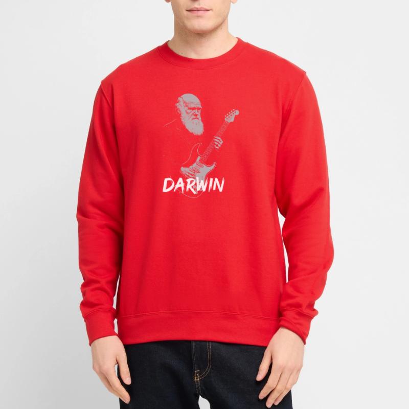 Darwin Playing Guitar Evolution Unisex Sweatshirt