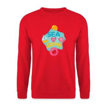 Sea You Soon - Unisex Pullover - Rot - Vorne - Alina (178cm) & Michal (187cm)
