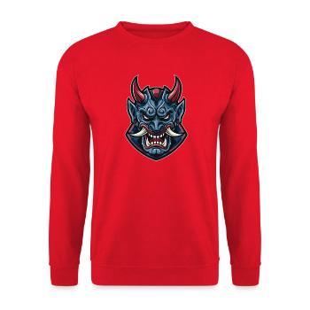 Masque de guerre du Masque Démoniaque Bleu - Sweat-shirt Unisexe - rouge - Devant - Alina (178cm) & Michal (187cm)
