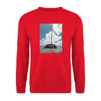 Catamaran à voile au-dessus de l’eau - Sweat-shirt Unisexe - rouge - Devant - Alina (178cm) & Michal (187cm)