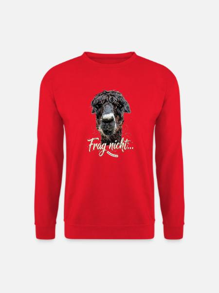 Frag nicht... Alpaka Humor - Unisex Pullover - Rot