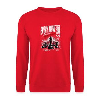 Jede Bewegung Zählt: Schach Grunge - Unisex Pullover - Rot - Vorne - Alina (178cm) & Michal (187cm)