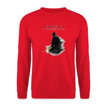 Schweigen ist die schärfste Klinge des stoischen Samurai-Geschenks - Unisex Pullover - Rot - Vorne - Alina (178cm) & Michal (187cm)