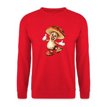 Lustiger Pilz - Unisex Pullover - Rot - Vorne - Alina (178cm) & Michal (187cm)