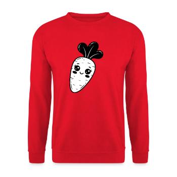 Stern-Kawaii-Karotte - Unisex Pullover - Rot - Vorne - Alina (178cm) & Michal (187cm)