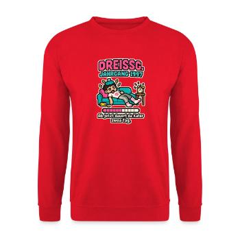 Dreißg Jahrgang 1997 - Unisex Pullover - Rot - Vorne - Alina (178cm) & Michal (187cm)