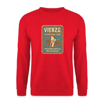 Vierzg Jahrgang 1987 - Unisex Pullover - Rot - Vorne - Alina (178cm) & Michal (187cm)