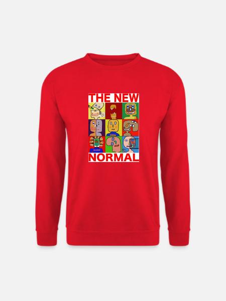 "The New Normal" von Color-Head für WEISSES Shirt - Unisex Pullover - Rot