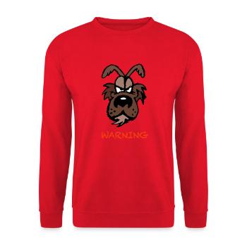 Warning dog - Sweat-shirt Unisexe - rouge - Devant - Alina (178cm) & Michal (187cm)