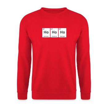 Ho Ho Ho - Unisex Pullover - Rot - Vorne - Alina (178cm) & Michal (187cm)