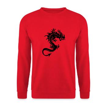 Dragon, Dragon, Tribal - Sweat-shirt Unisexe - rouge - Devant - Alina (178cm) & Michal (187cm)