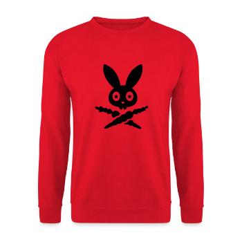 Skully star eye eye hare rabbit bunny bunnies - Unisex Sweatshirt - red - Front - Alina (178cm) & Michal (187cm)
