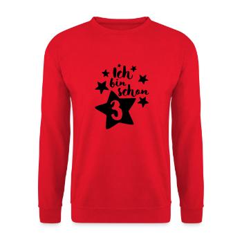 Ich bin schon Drei! - Unisex Pullover - Rot - Vorne - Alina (178cm) & Michal (187cm)