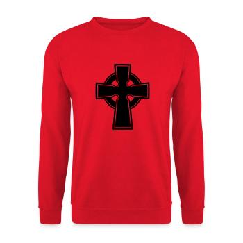 celtic cross - Unisex Sweatshirt - red - Front - Alina (178cm) & Michal (187cm)