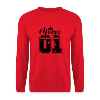 mama 01 krone - Unisex Pullover - Rot - Vorne - Alina (178cm) & Michal (187cm)