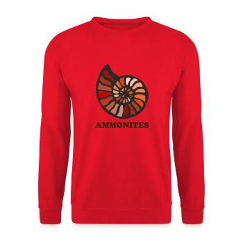 Ammoniten - Unisex Pullover - Rot - Vorne - Alina (178cm) & Michal (187cm)