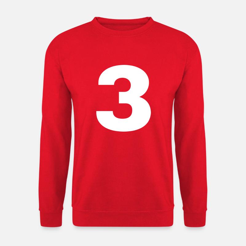 Zahl 3 Tshirt - Unisex Pullover - Rot