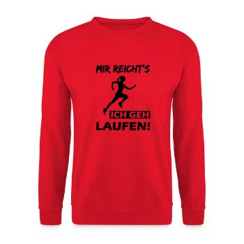Mir reicht's ich geh laufen! - Unisex Pullover - Rot - Vorne - Alina (178cm) & Michal (187cm)