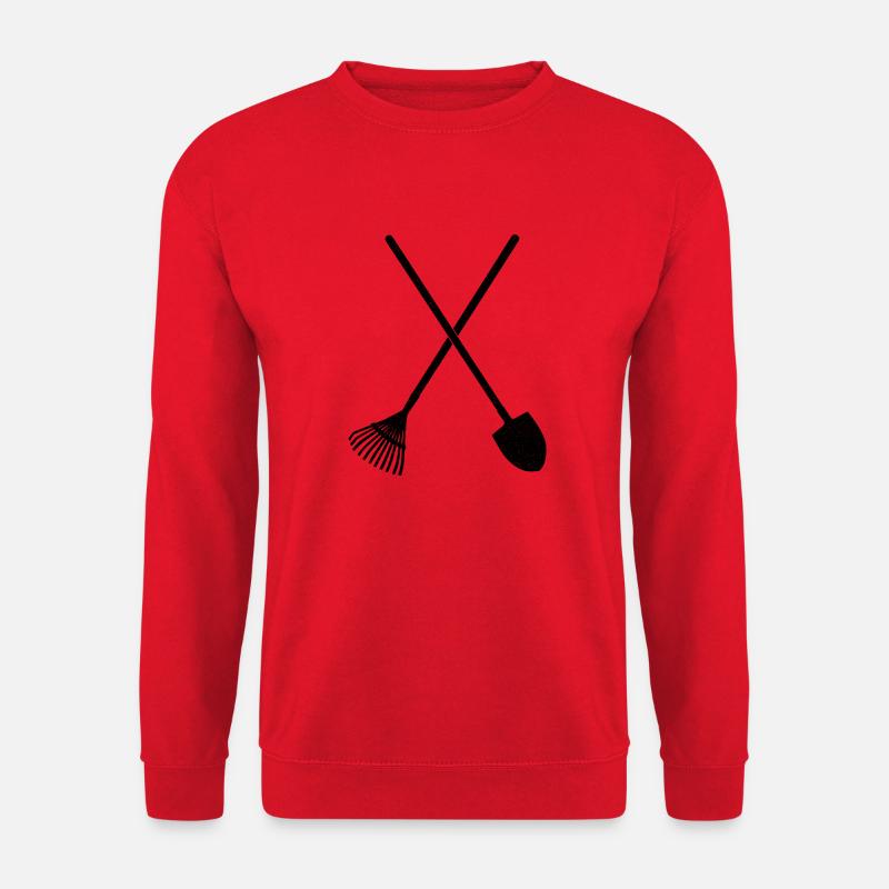 Schaufel und Rechen - Unisex Pullover - Rot