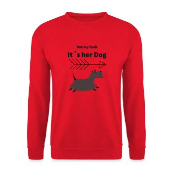 Hunde-Alibi - Unisex Pullover - Rot - Vorne - Alina (178cm) & Michal (187cm)