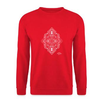 PRINTED CIRCUIT 1 weiß - Unisex Pullover - Rot - Vorne - Alina (178cm) & Michal (187cm)
