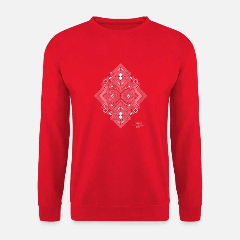 PRINTED CIRCUIT 1 white - Unisex Sweatshirt - red