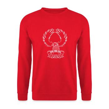 adler veni vidi vici 01 - Unisex Pullover - Rot - Vorne - Alina (178cm) & Michal (187cm)