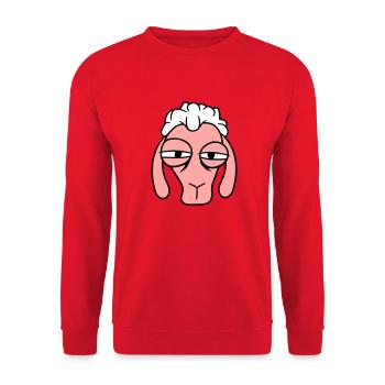Sheep Skeptical Critical Look Face Head Cool - Unisex Sweatshirt - red - Front - Alina (178cm) & Michal (187cm)