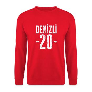 Denizli 20 – Stolz auf Natur und Kultur - Unisex Pullover - Rot - Vorne - Alina (178cm) & Michal (187cm)