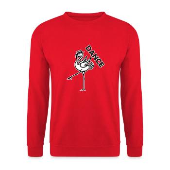 Fancy Flamingo with hat - Dance Design - Unisex Sweatshirt - red - Front - Alina (178cm) & Michal (187cm)