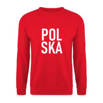 Lettrage Polska - Polen - Pologne - Sweat-shirt Unisexe - rouge - Devant - Alina (178cm) & Michal (187cm)