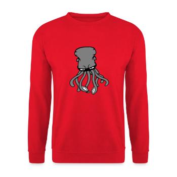 Octopus, Octopus, Octopus, Cephalopod, Giant Squid - Unisex Sweatshirt - red - Front - Alina (178cm) & Michal (187cm)