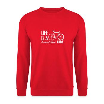 Fahrrad Shirt, Bicycle, Rad, Fahrräder, Rennrad - Unisex Pullover - Rot - Vorne - Alina (178cm) & Michal (187cm)