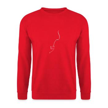 Cat One Line White - Cat Oneline White - Unisex Sweatshirt - red - Front - Alina (178cm) & Michal (187cm)