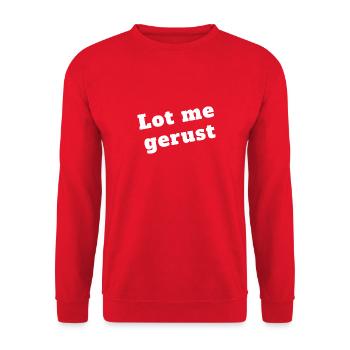 Lot me alone, Antwerpen Dialekt Hemden - Unisex Pullover - Rot - Vorne - Alina (178cm) & Michal (187cm)