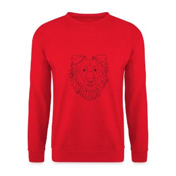 Collie - Unisex Pullover - Rot - Vorne - Alina (178cm) & Michal (187cm)